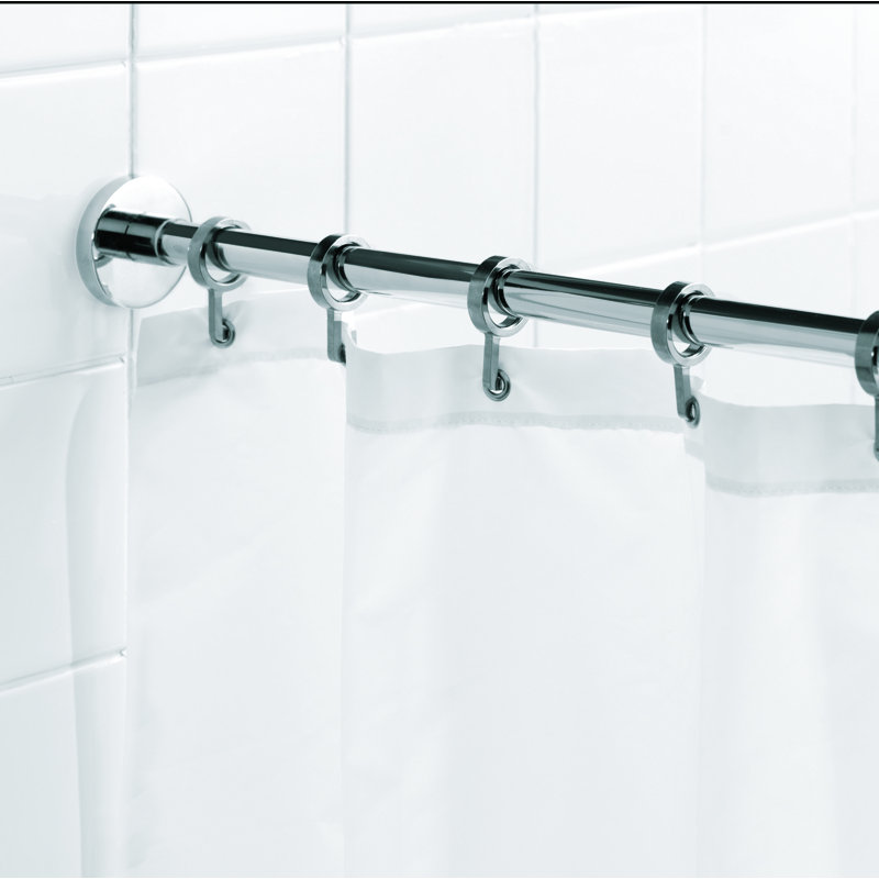 Croydex Luxury 98.25" Adjustable Straight Fixed Shower Curtain Rod